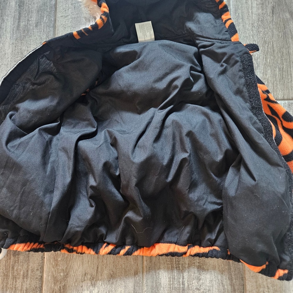 Old Navy Tiger Costume Kids 4T/5T Orange Black Striped Hooded Fleece Halloween - Picture 6 of 16